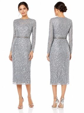 Mac Duggal - Long Sleeve Beaded Cocktail Dress‎ #5521D